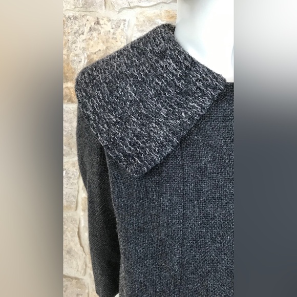 Wonderful Vintage 1960s Italian Wool Coat Jacket Textured Exaggerated Collar - Picture 10 of 15